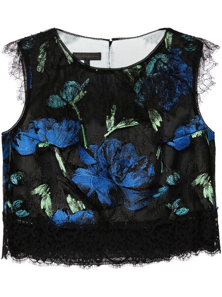  Shiatzy Chen Libre Collection Floral Embroidery Top - Black 
