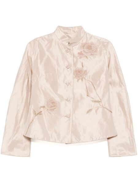  Shiatzy Chen Libre Collection Mandarin Collar Cotton Jacket - Neutrals 