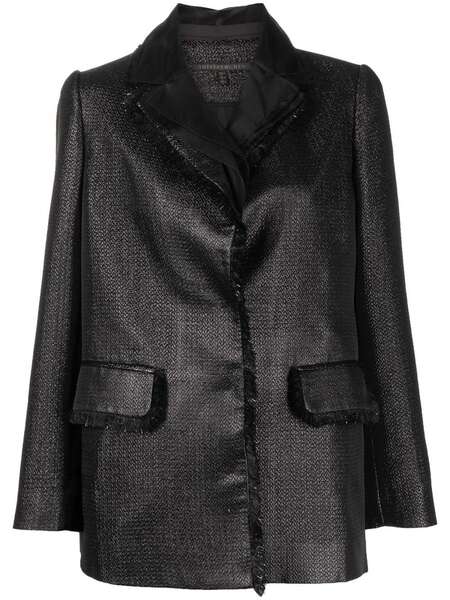  Shiatzy Chen Metallic Fringed-trim Blazer - Black 