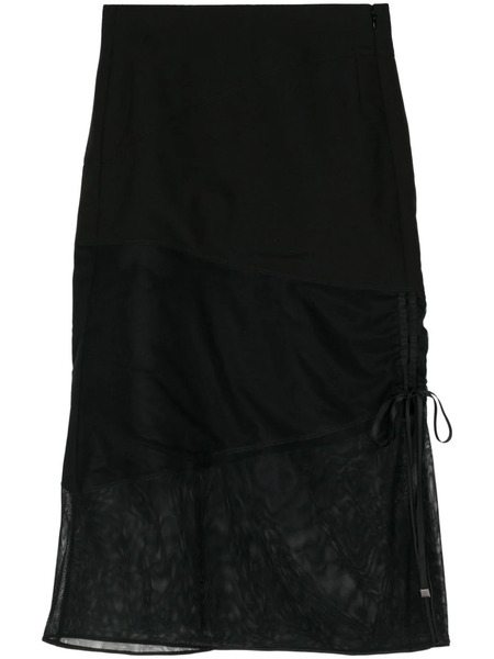  Shiatzy Chen Panelled Wool Midi Skirt - Black 