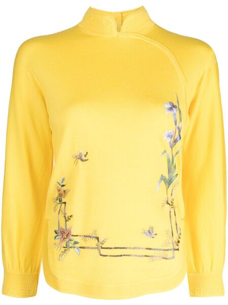  Shiatzy Chen Renascent Collection Floral-print Jumper - Yellow 