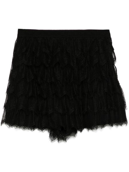  Shiatzy Chen Sense Of Ink Collection Silk Lace Shorts - Black 