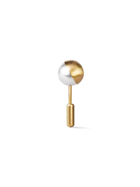  Shihara Half Pearl Earring 135° - Metallic 