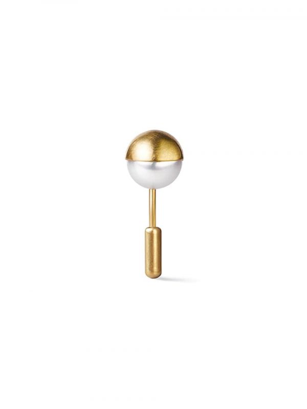  Shihara Half Pearl Earring 180° - Metallic 