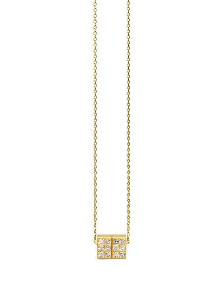  Shihara 18kt Yellow Gold 01 Diamond Cube Necklace 