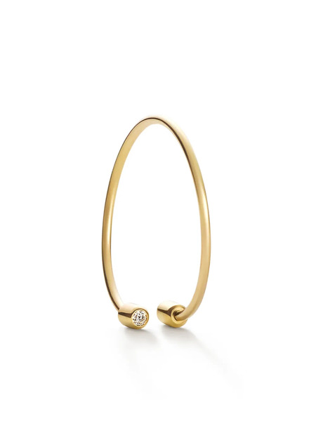 Shihara 18kt Yellow Gold Twist Round 02 Diamond Single Earring 