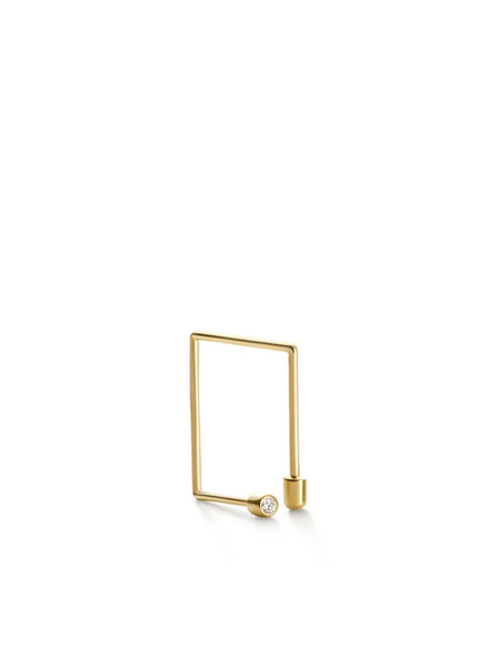  Shihara 18kt Yellow Gold Twist Square 02 Diamond Single Earring 