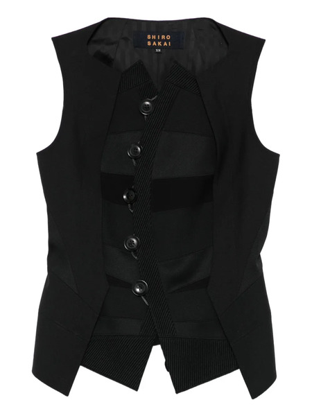  Shiro Sakai Button-fastening Waistcoat - Black 