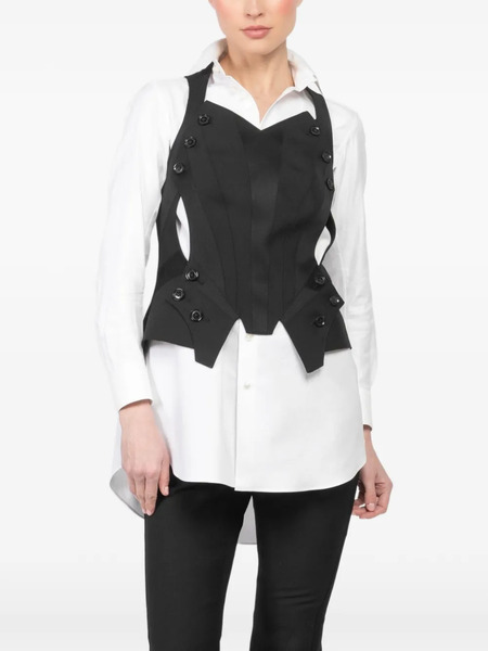  Shiro Sakai Buttoned Neo Vest - Black 