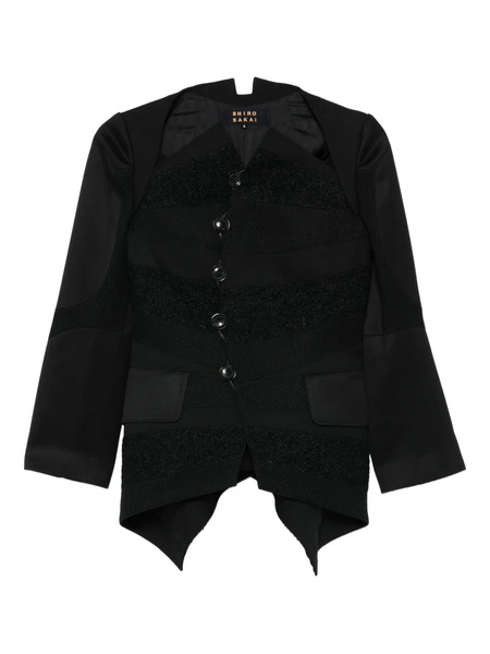  Shiro Sakai Textured Buttoned Jacket - Black 