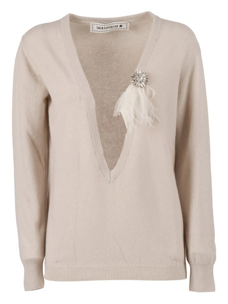  Shirtaporter Crystal-embellished Top - Neutrals 