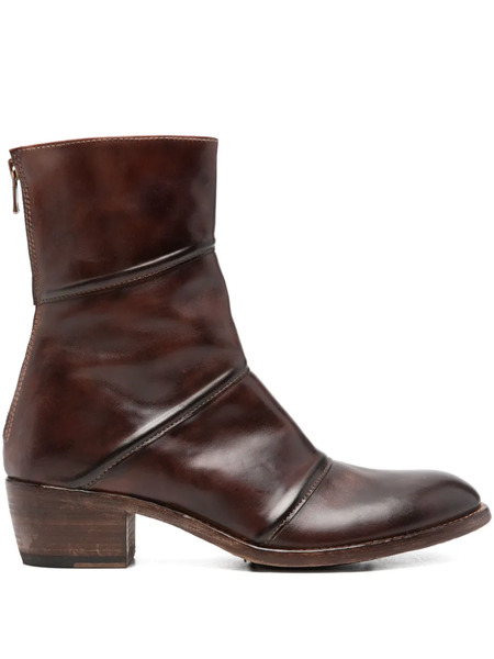  Shoto 40mm Zip-fastening Leather Boots - Brown 