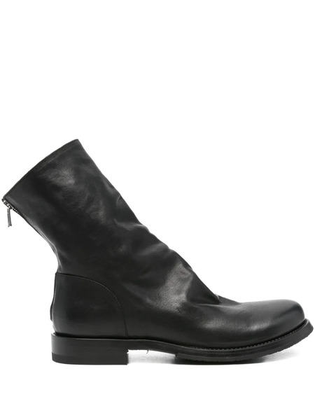  Shoto Side-zip Leather Boots - Black 