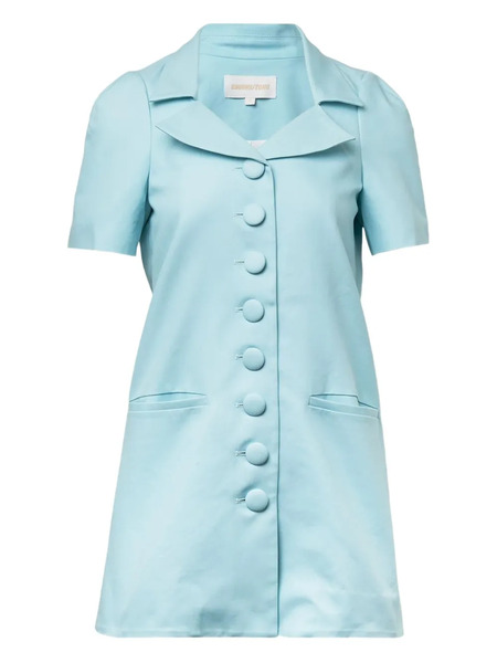  Shushu/tong Buttoned Short-sleeve Mini Dress - Blue 