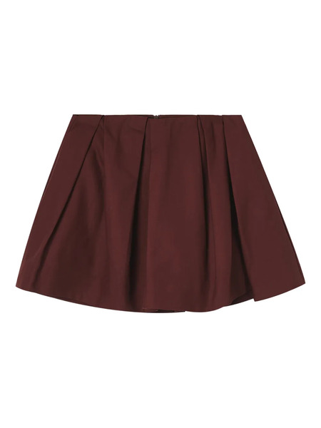  Shushu/tong Cotton Mini Pleated Skirt - Brown 