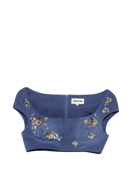  Shushu/tong Embellished V-neck Top - Blue 