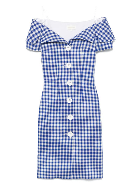  Shushu/tong Gingham Check-print Mini Dress - Blue 