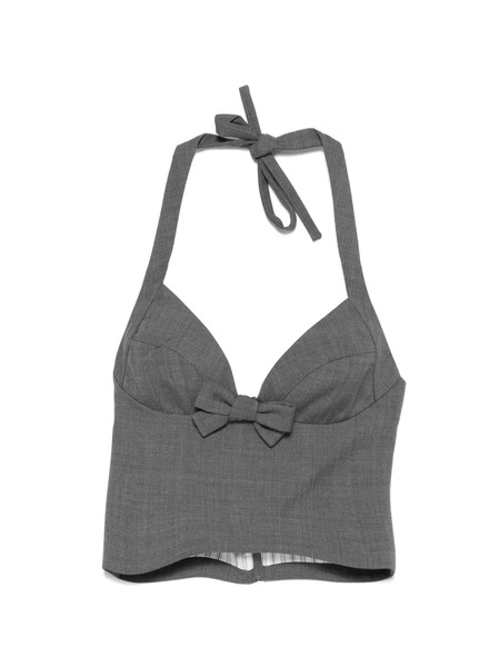  Shushu/tong Halterneck Bow-tie Top - Grey 