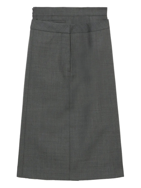  Shushu/tong Layered-details Midi Skirt - Grey 