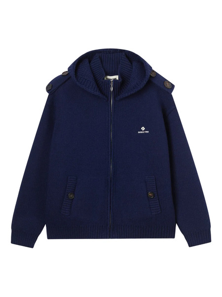  Shushu/tong Logo-embroidered Knitted Jacket - Blue 