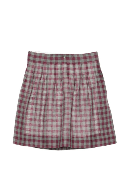  Shushu/tong Pleated Check Mini Skirt - Purple 