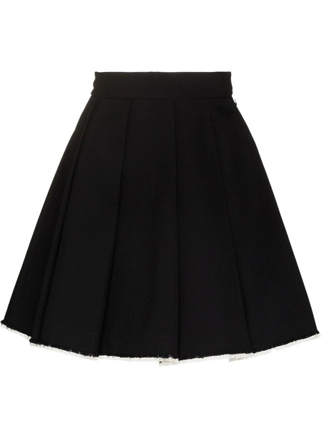  Shushu/tong Pleated Raw-hem Skirt - Black 