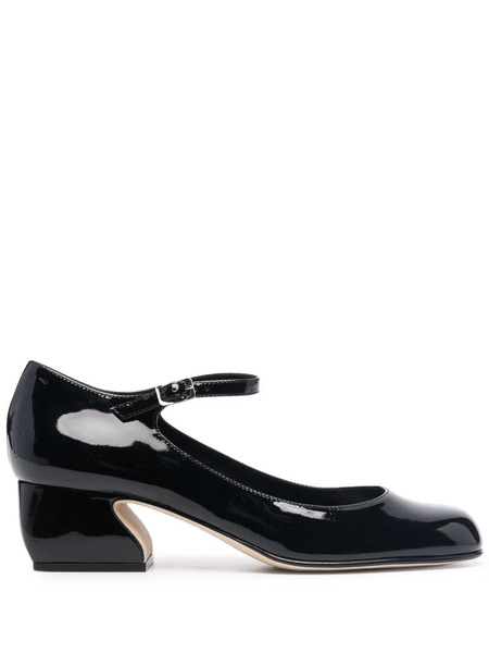  Si Rossi Buckle-strap Leather Pumps - Black 
