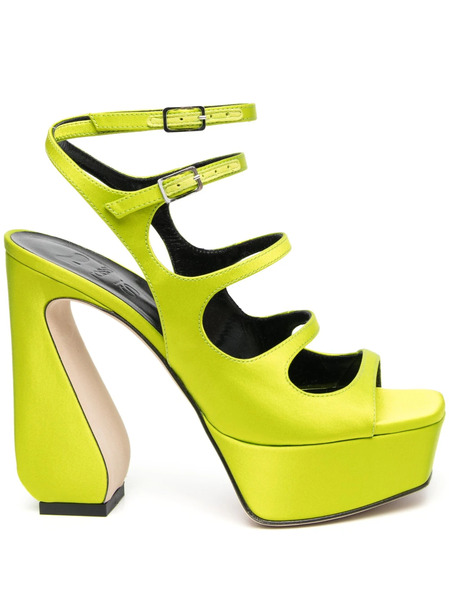  Si Rossi 140mm Platform Leather Sandals - Green 