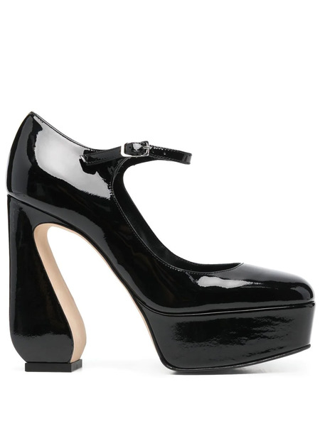  Si Rossi Si Rossi 125mm Platform Pumps - Black 