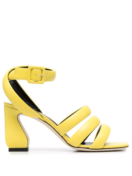  Si Rossi Triple-strap Leather Sandals - Yellow 