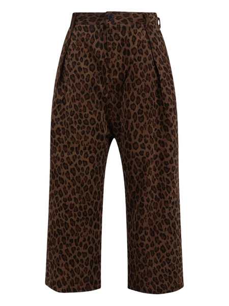  Sibel Saral Leopard-intarsia Trousers - Brown 