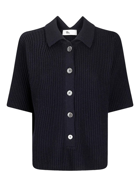  Sibel Saral Ribbed Polo Sweater - Blue 