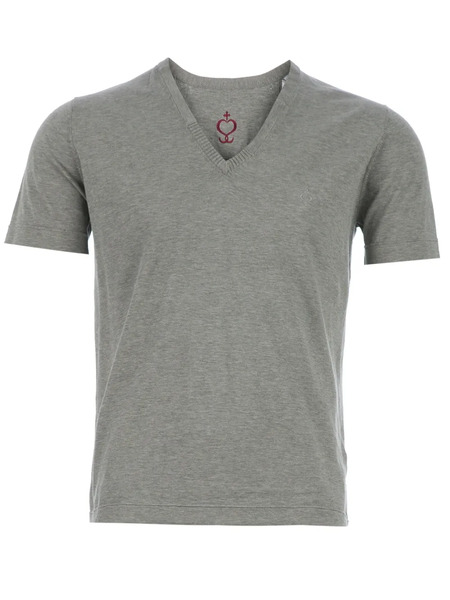  Side Slope V-neck T-shirt - Grey 