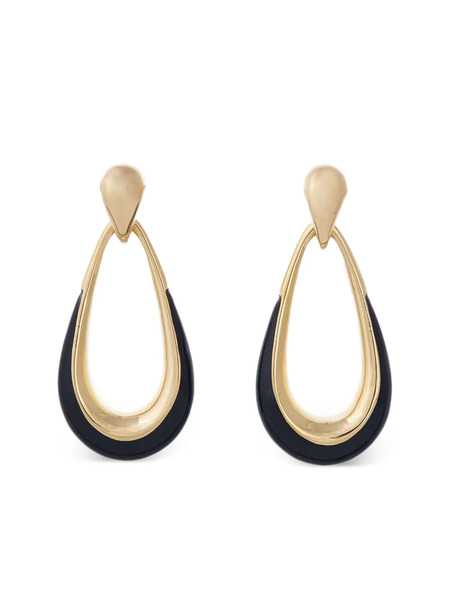  Sidney Garber 18k Yellow Gold Enamel Drop Earrings 
