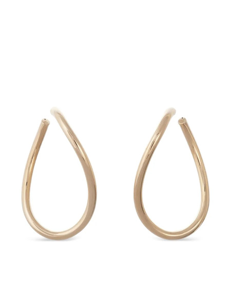  Sidney Garber 18kt Yellow Gold Curved Opal Hoops 