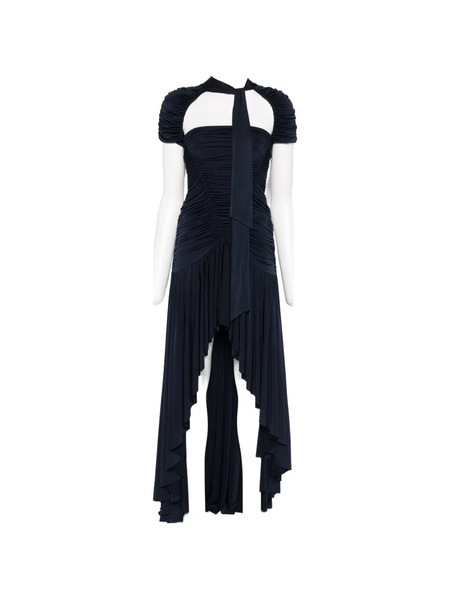  Siedres Roxy Cut-out Ruched Asymmetric Dress - Blue 