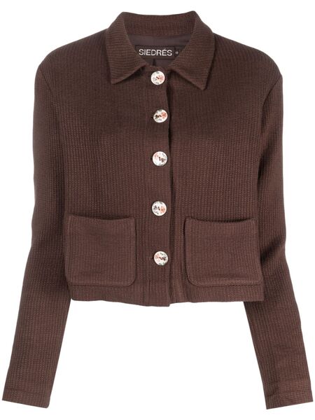  Siedres Yuna Knit Cropped Cardigan - Brown 