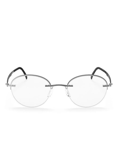  Silhouette Rimless Oval-frame Glasses - Grey 