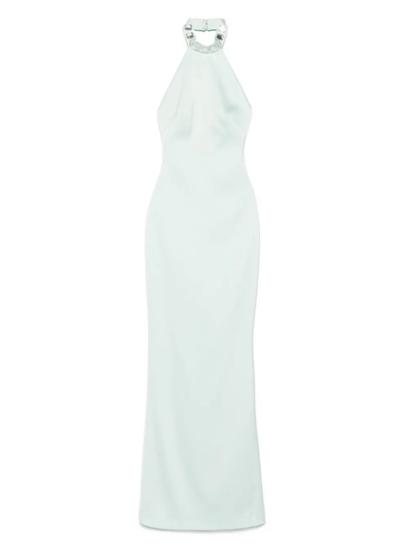  Silk Love & Lace Embellished Halter-neck Dress - Green 