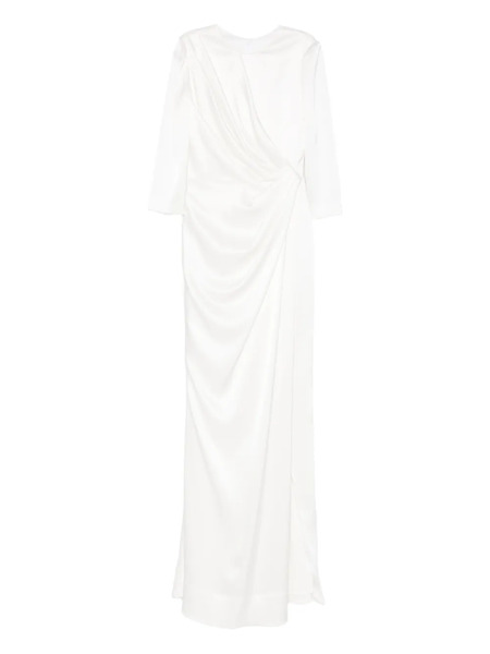  Silk Love & Lace Zina Draped Maxi Dress - White 