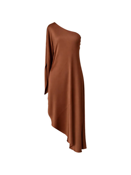  Silk95five One-shoulder Asymmetric Dress - Brown 