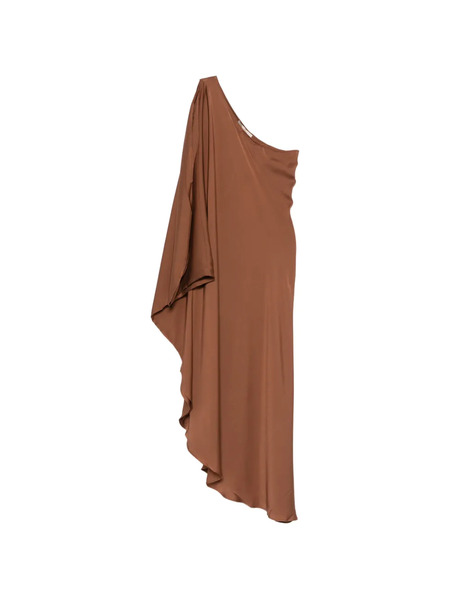  Silk95five One-shoulder Asymmetric Dress - Brown 