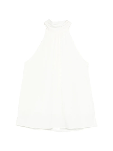  Silk95five Villet High-neck Blouse - White 