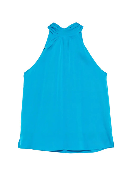  Silk95five Villete Gathered Halter Top - Blue 