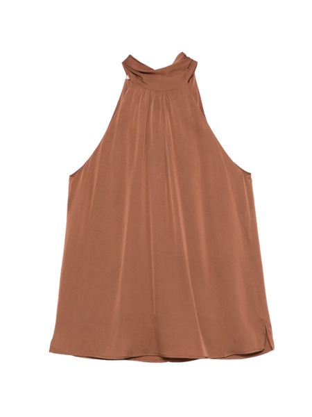  Silk95five Villete Halterneck Blouse - Brown 