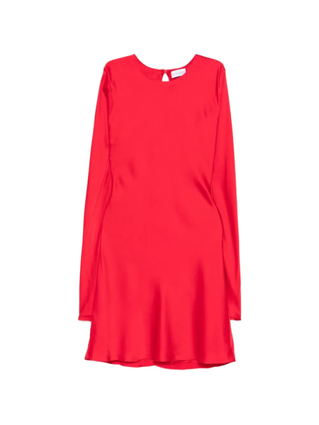  Silkylicious Long-sleeve Short Dress - Red 