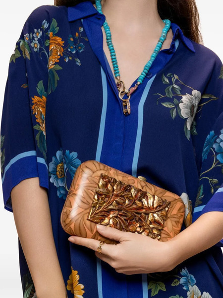  Silvia Furmanovich Agate Plaque Clutch - Brown 