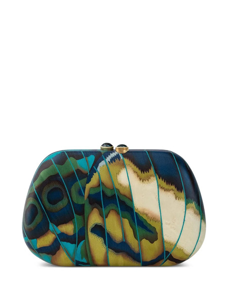  Silvia Furmanovich Butterfly Marquetry Clutch Bag - Neutrals 