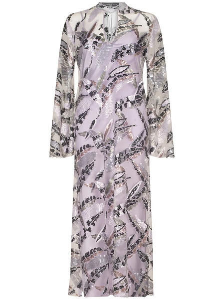  Silvia Tcherassi Andria Sequin-embellished Maxi Dress - Purple 