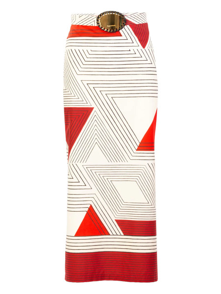  Silvia Tcherassi Atira Geometric Midi Skirt - Red 